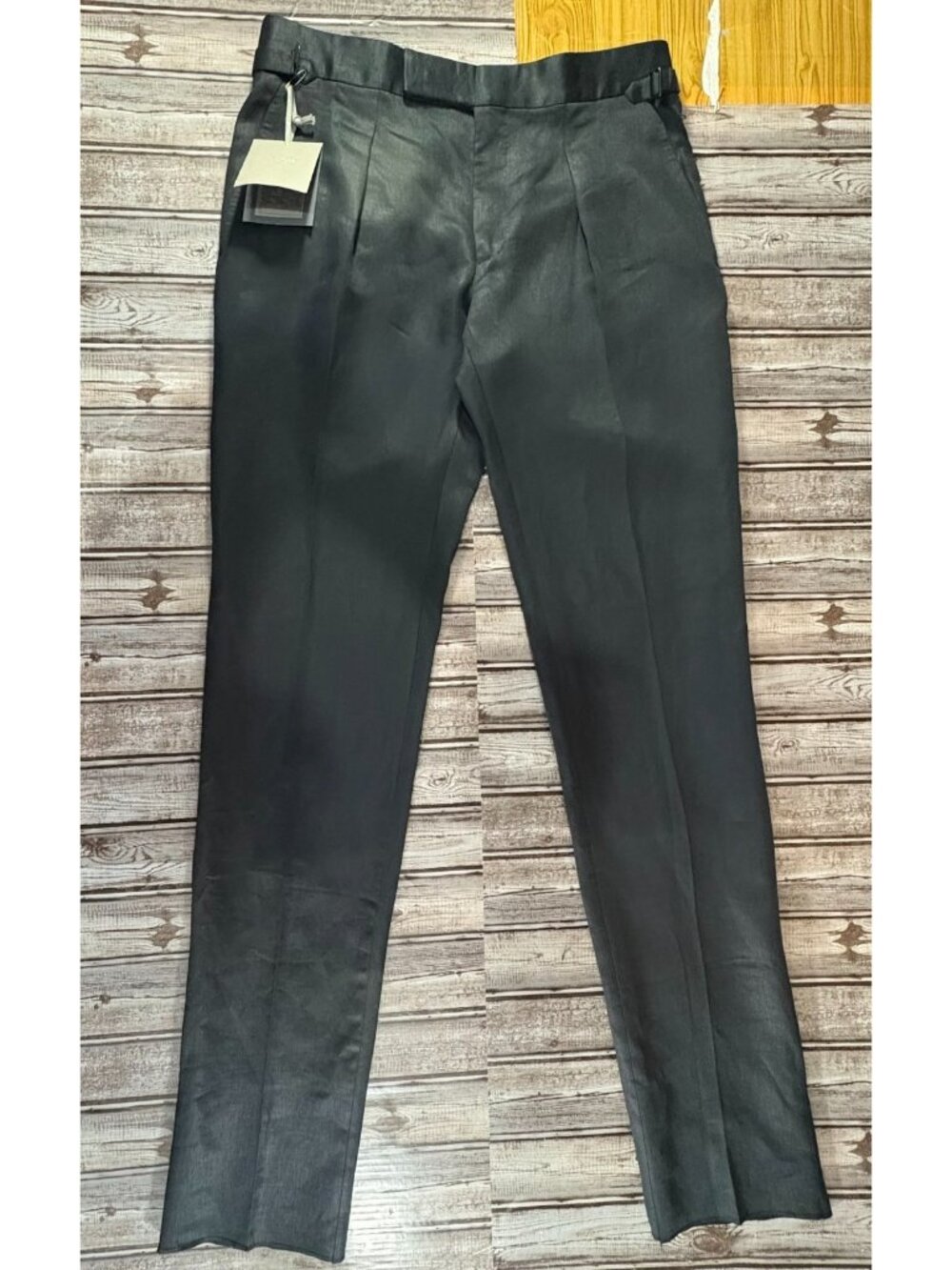 TOM FORD 100% Linen Trousers color black Size 50 / S US Pants model 610049 NWT